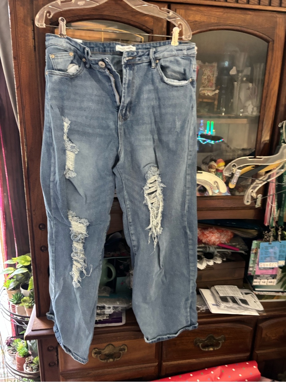 Almost Famous Light Blue Distressed Boyfriend Jeans